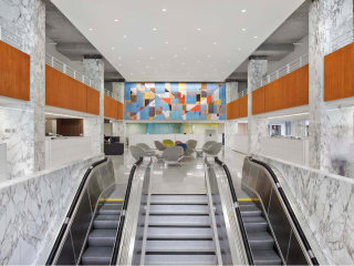 lobby of Starr building with Seymour Fogel mural