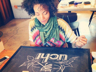 chalkboard artist Jasmine Johnson of Uchi and Uchiko