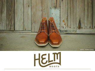 pair of HELM Boots for trunk show