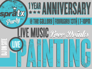 sprATX One Year Anniversary Party_poster CROPPED_2015