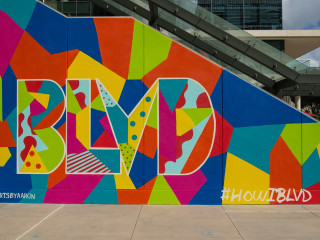 BLVD Place Mural Launch featuring Treaty Oak Distillery