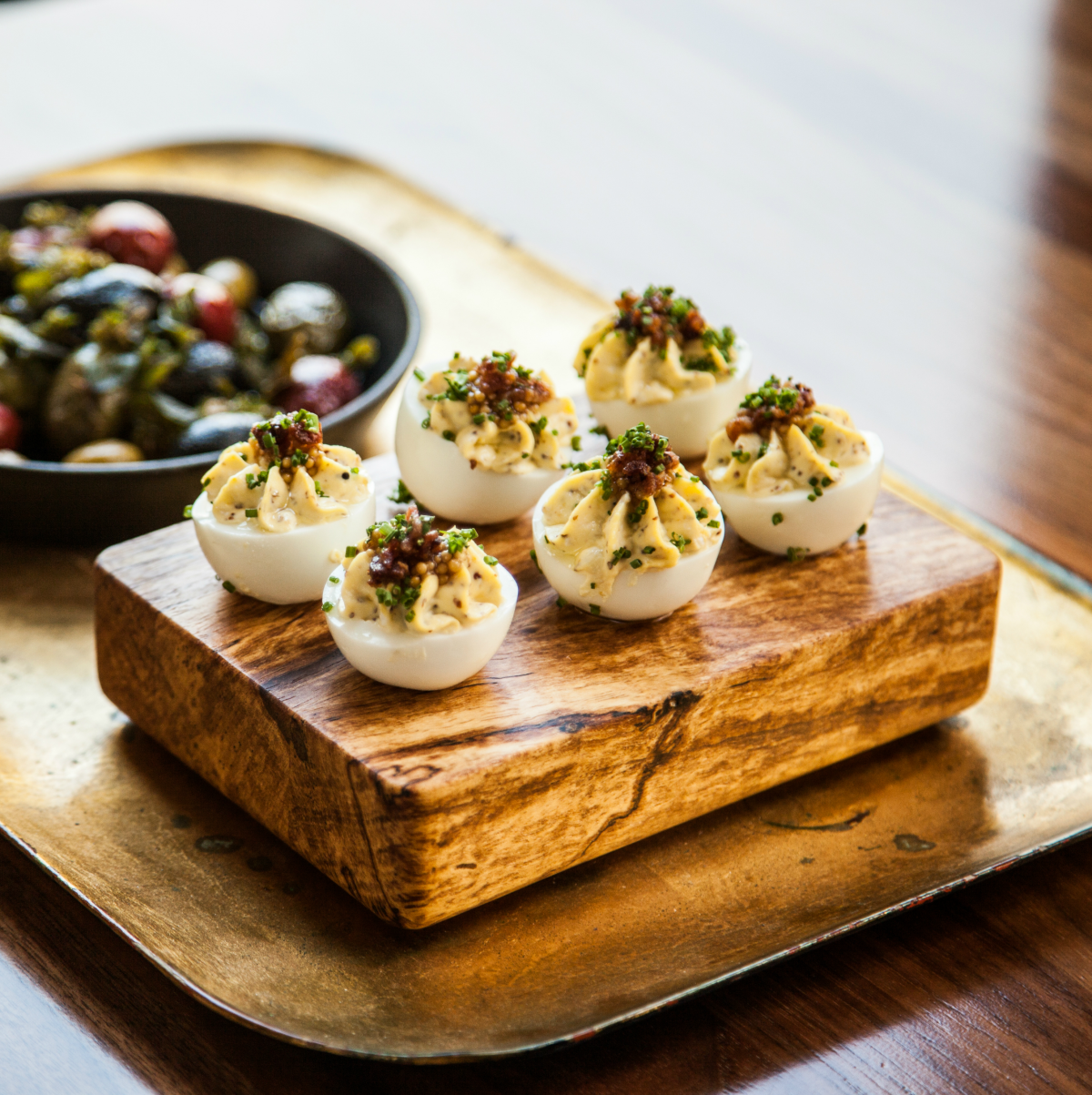 Goodall's Kitchen & Bar Austin restaurant Hotel Ella deviled eggs dish 2015