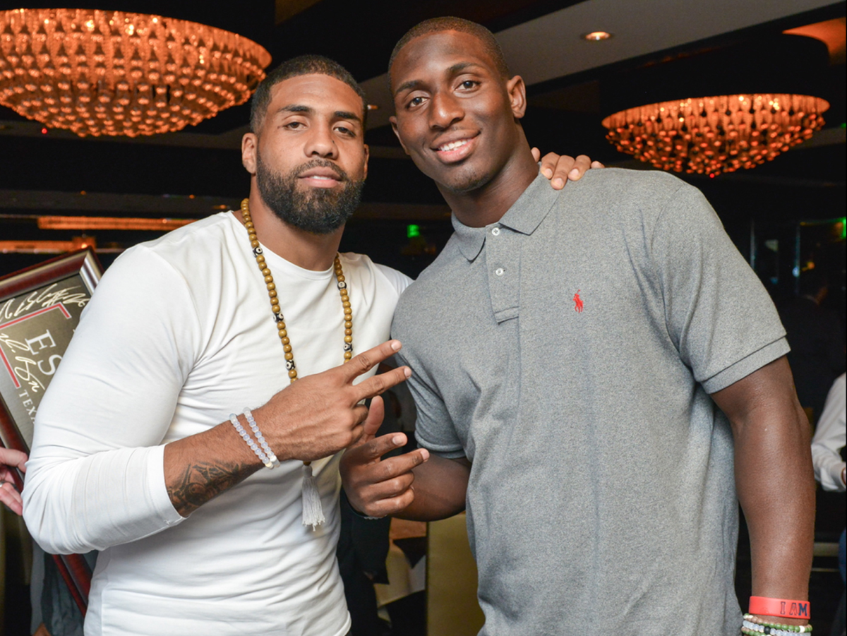 Arian Foster charity dinner Morton's Arian Foster, Alfred Blue