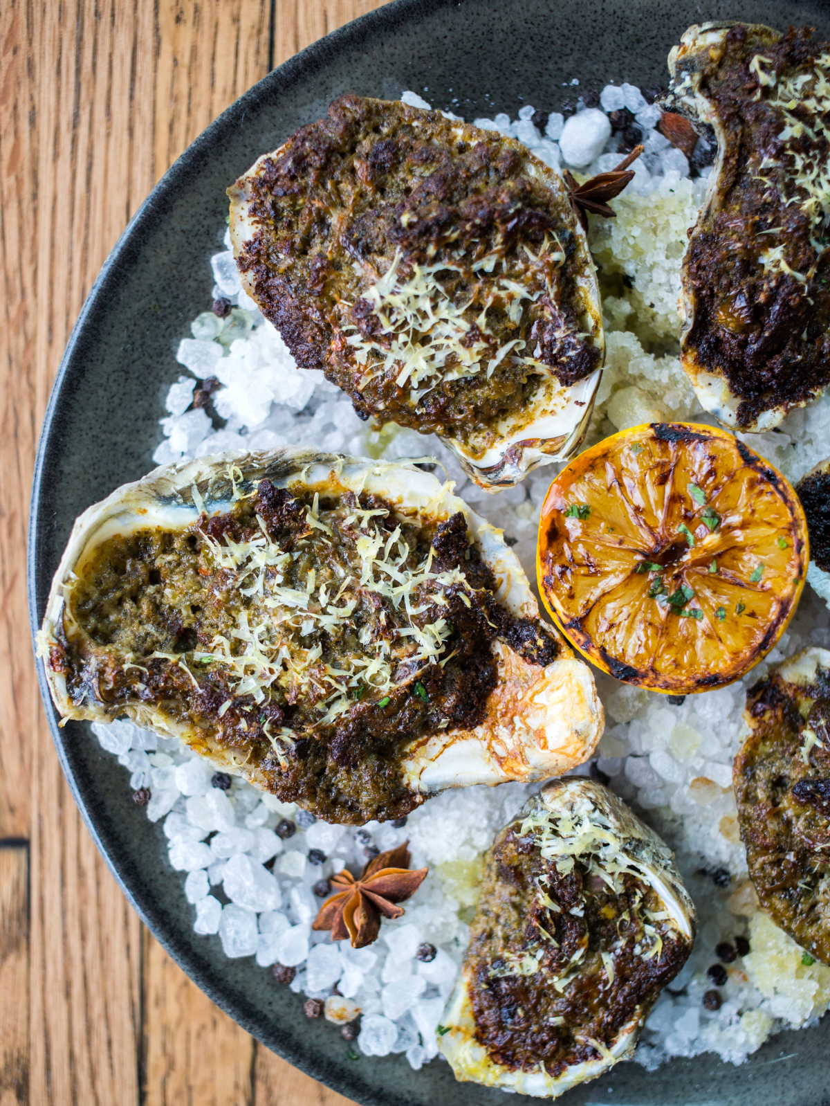 A'Bouzy baked oysters