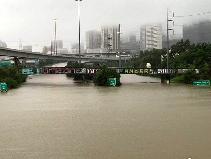Houston, Hurricane Harvey, flood photos, Interstate I-45