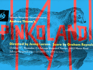 Poster for Salvage Vanguard production Pinkolandia by Andrea Thome