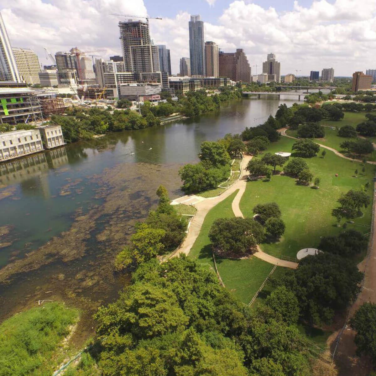 Austin aerial view downtown skyline