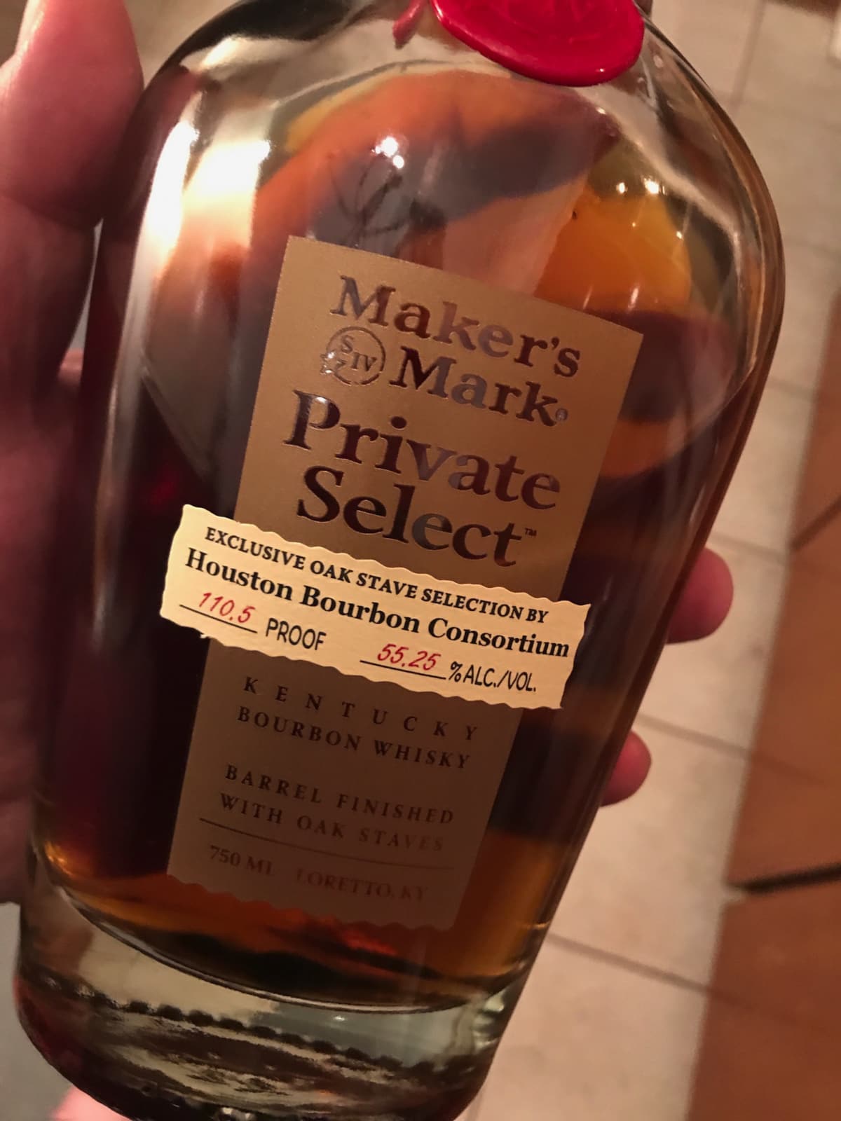 Houston Bourbon Consortium Maker's Mark bottle