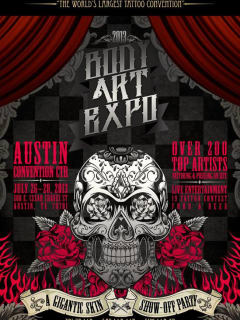 BodyArtExpo tattoo and piercing convention flyer