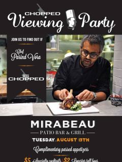 Chef Parind Vora viewing party flyer for Chopped