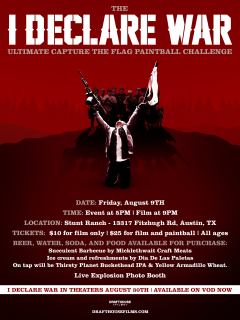 Drafthouse Films' I Declare War poster for paintball challenge
