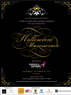 invitation to casino and soiree a la Marie Antoinette at Austin Polo Club