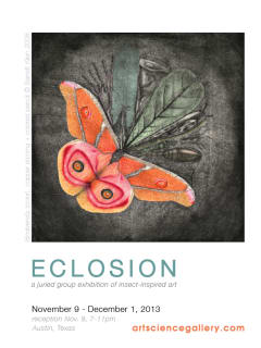 poster for art exhibit Eclosion with butterfly at Art.Science.Gallery
