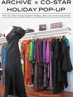 flyer for Archive Vintage and Co-Star holiday pop up shop