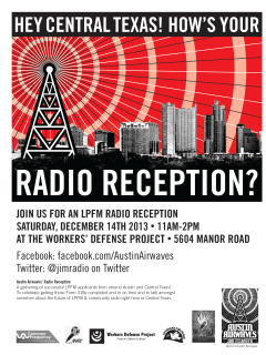 poster for Austin Airwaves LPFM Radio Reception