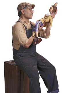 promotional photo of actor as Geppetto in ZACH theatre's Pinocchio