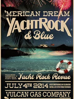 poster for Merican Dream yacht rock revue at Vulcan Gas Company