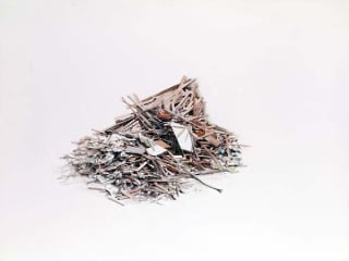 Painting titled Remnants of House on Meridian Ave by artist Thuy-Van Vu