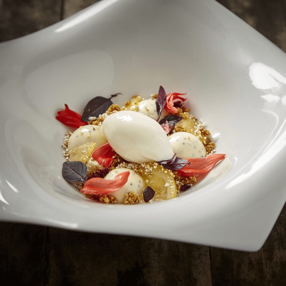 Hudson's on the Bend Austin resaurant new menu chevre poppy cremeaux