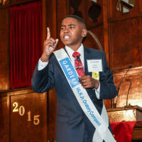 Chase Roberts, 5th grader from Cornelius Elementary, performs his winning speech at the 19th Annual Gardere MLK Jr. Oratory Competition on Jan. 16, 2015.