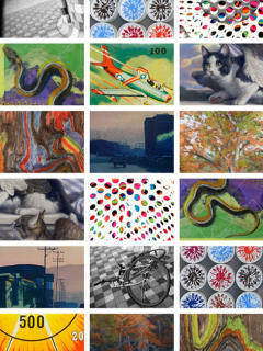 collage of art that will be on display at the Holiday Show at Davis Gallery Austin