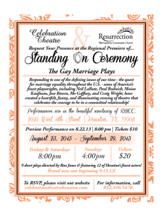 Celebration Theatre presents Standing on Ceremony: The Gay Marriage Plays
