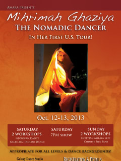 Mihrimah Ghaziya the Nomadic Dancer workshop and show flyer