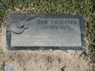 Sam "Lightnin" Hopkins grave stone