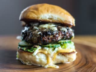 Oasthouse Kitchen and Bar Austin restaurant Umami blended mushroom beef burger