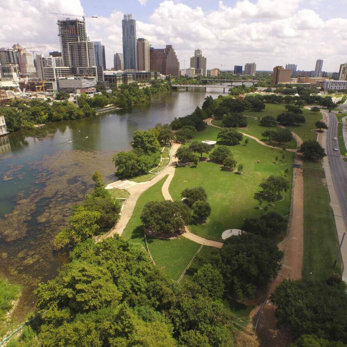 Austin aerial view downtown skyline