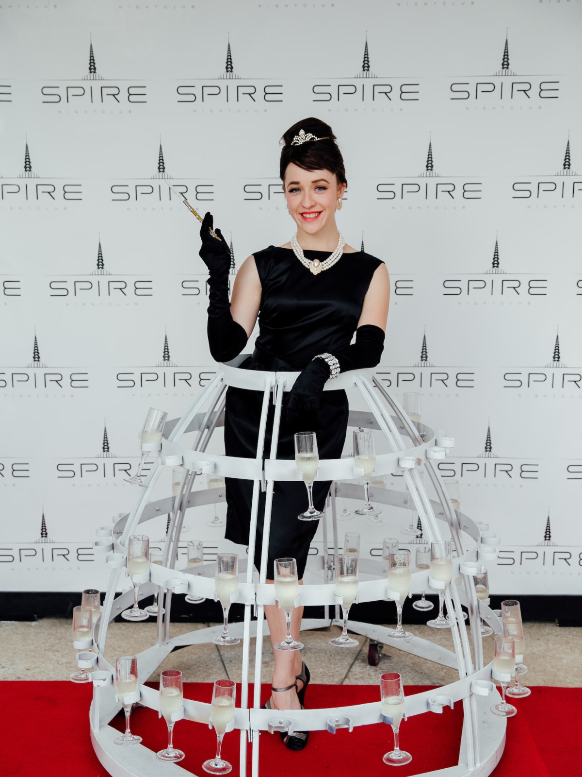 Audrey Hepburn Champagne Girl at Little Black Dress Designer 2017