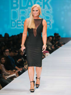 50 Fashion Houston Night 1 November 2014 Little Black Dress designers Theresa Roemer wearing Little Black Dress designer Daniel Amaya
