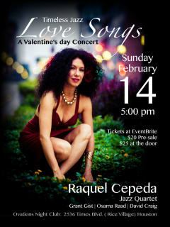 Raquel Cepeda Jazz Quartet presents Timeless Jazz Love Songs