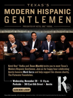 flyer for Ketel One Vodka Texas's Modern Hispanic Gentlemen happy hour