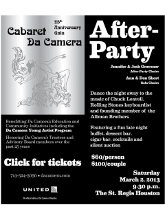 Da Camera's 25th Anniversary Season Gala After Party "Cabaret Da Camera"