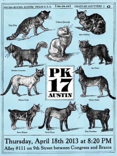 Flyer promoting Pecha Kucha night of artists