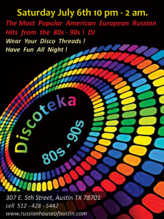 Flyer for Russian House Disco Night dance party