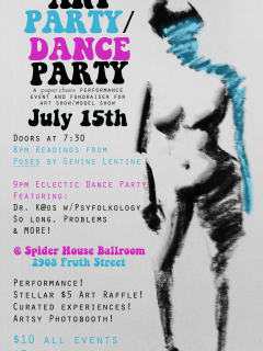 Art Party/Dance Party poster for paper chairs