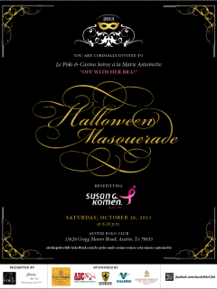 invitation to casino and soiree a la Marie Antoinette at Austin Polo Club