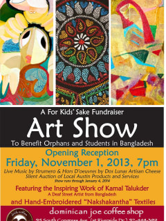 flyer for the For Kids' Sake Art Show at Dominican Joe