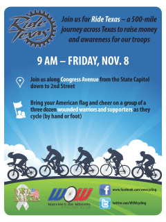 flyer for Ride Texas bike ride