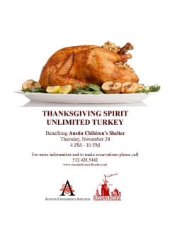 poster for Thanksgiving dinner at Russian House