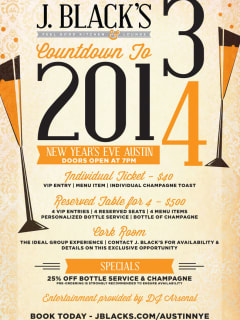 flyer for J. Black's New Year's Eve Party