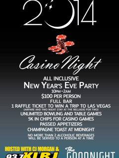 flyer for new year's eve at the goodnight