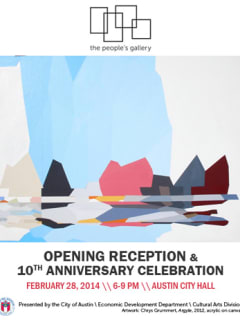 poster for The People's Gallery Opening reception at austin city hall