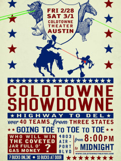 poster for the first ColdTowne ShowDowne Tri-State Improv Tournament 2014