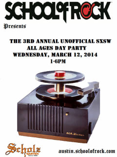 poster for School of Rock Austin 3rd annual unofficial sxsw party