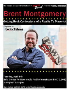 Brent Montgomery of Pawn Stars talk at UT moody college of communications
