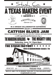 Stash Co. hosts "A Texas Makers Event and Catfish Blues Jam"