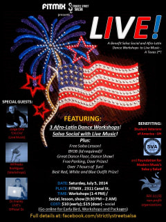 FitMix and Strictly Street Salsa host "Live: A benefit salsa social and Afro-Latin dance workshop to live music"